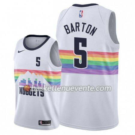 Maillot Basket Denver Nuggets Will Barton 5 2018-19 Nike City Edition Blanc Swingman - Homme